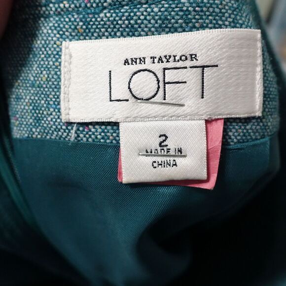 ANN TAYLOR LOFT GREEN WOOL BLEND SKIRT WOMENS SIZE 2 - Picture 5 of 6